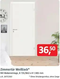 Bauhaus Zimmertür Weiẞlack Angebot