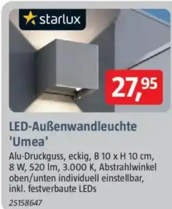 Bauhaus LED-Außenwandleuchte 'Umea' Angebot