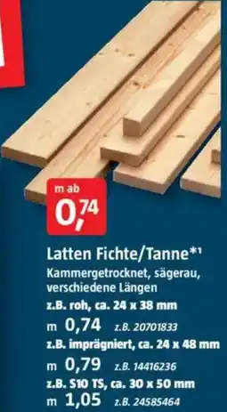 Bauhaus Latten Fichte/Tanne Angebot