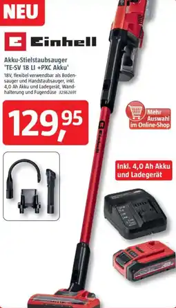 Bauhaus Einhell Akku-Stielstaubsauger 'TE-SV 18 LI +PXC Akku' Angebot