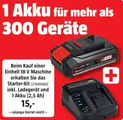 Bauhaus Beim Kauf einer Einhell 18 V Maschine erhalten Sie das Starter-Kit inkl. Ladegerät und 1 Akku (2,5 Ah) Angebot