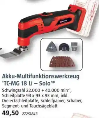 Bauhaus Akku-Multifunktionswerkzeug 'TC-MG 18 Li - Solo' Angebot