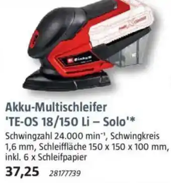 Bauhaus Akku-Multischleifer 'TE-OS 18/150 Li - Solo' Angebot