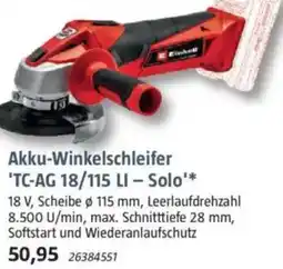 Bauhaus Akku-Winkelschleifer 'TC-AG 18/115 LI - Solo' Angebot