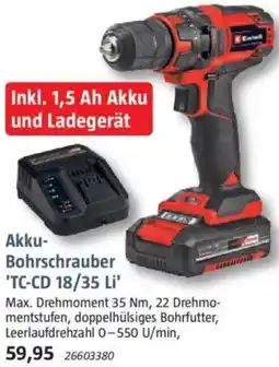 Bauhaus Akku- Bohrschrauber 'TC-CD 18/35 Li' Angebot