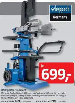 Bauhaus Scheppach Holzspalter 'Compact' Angebot
