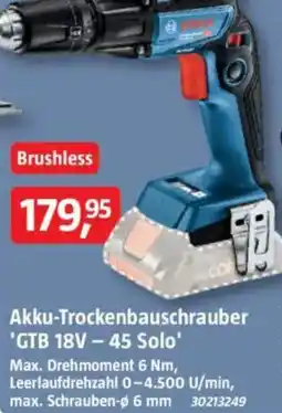 Bauhaus Akku-Trockenbauschrauber 'GTB 18V - 45 Solo' Angebot