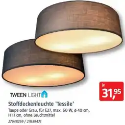 Bauhaus TWEEN LIGHT Stoffdeckenleuchte 'Tessile' Angebot