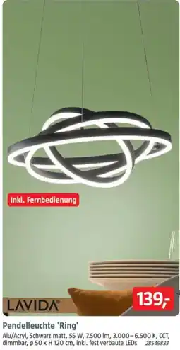 Bauhaus LAVIDA Pendelleuchte 'Ring' Angebot