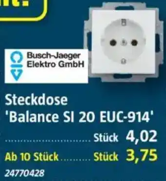 Bauhaus Busch-Jaeger Elektro GmbH Steckdose 'Balance SI 20 EUC-914' Angebot
