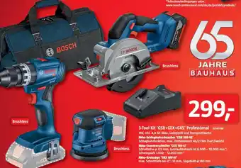 Bauhaus BOSCH 3-Tool-Kit 'GSB+GEX+GKS' Professional Angebot