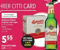 CITTI Markt Budweiser Budvar Original Czech Lager Angebot