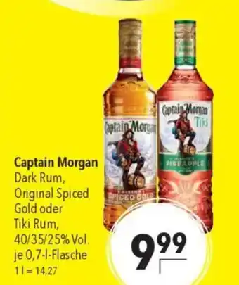 CITTI Markt Captain Morgan Dark Rum, Original Spiced Gold oder Tiki Rum Angebot