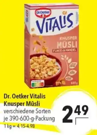 CITTI Markt Dr. Oetker Vitalis Knusper Müsli Angebot