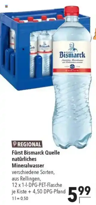 CITTI Markt Fürst Bismarck Quelle natürliches Mineralwasser Angebot