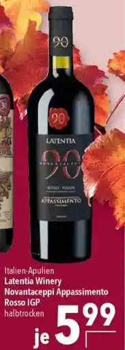 CITTI Markt Latentia Winery Novantaceppi Appassimento Rosso IGP Angebot