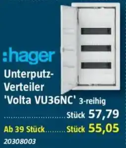 Bauhaus :hager Unterputz- Verteiler 'Volta VU36NC' Angebot