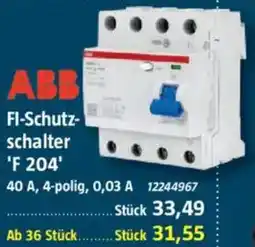 Bauhaus ABB Fl-Schutz- schalter 'F 204' Angebot