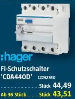 Bauhaus :hager Fl-Schutzschalter ''CDA440D Angebot