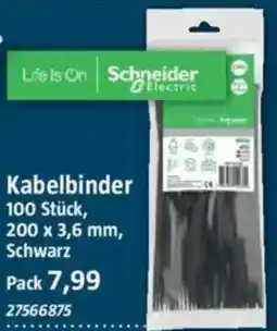 Bauhaus Life Is On Schneider Electric Kabelbinder 100 Stück, 200 x 3,6 mm, Schwarz Angebot