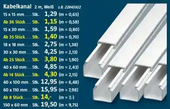 Bauhaus Kabelkanal 15 x 15 mm Angebot