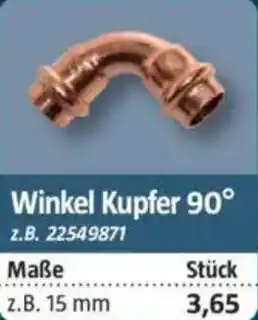 Bauhaus Winkel Kupfer 90° Angebot