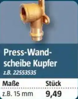 Bauhaus Press-Wand- Kupplung Kupfer Angebot