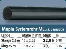 Bauhaus GEBERIT Mepla Systemrohr Mepla Systemrohr ML z.B. 24928306 Angebot