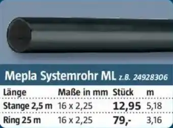 Bauhaus GEBERIT Mepla Systemrohr Mepla Systemrohr ML z.B. 24928306 Angebot