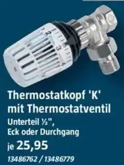 Bauhaus Heimeier Thermostatkopf 'K' mit Thermostatventil Angebot