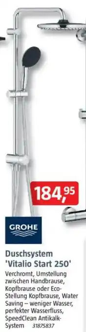 Bauhaus GROHE Duschsystem 'Vitalio Start 250' Verchromt Angebot