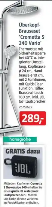 Bauhaus Überkopf- Brauseset 'Crometta S 240 Vario' Angebot