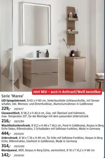 Bauhaus Serie 'Marea' LED-Spiegelelement, B 60 x H 80 cm Angebot