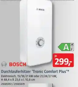 Bauhaus BOSCH Durchlauferhitzer 'Tronic Comfort Plus Angebot