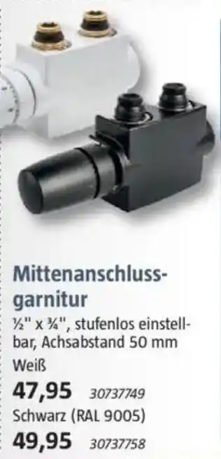 Bauhaus Mittenanschluss- garnitur Weiß Angebot