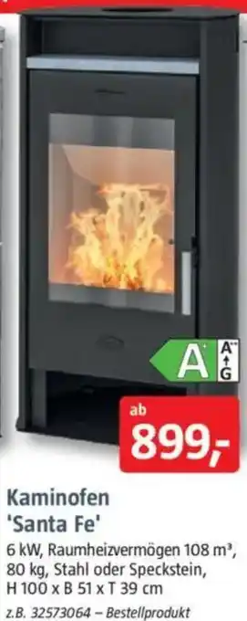 Bauhaus Kaminofen 'Santa Fe' Angebot