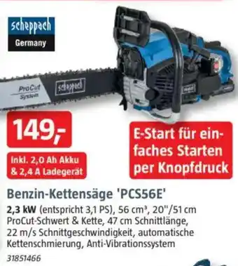 Bauhaus scheppach Benzin-Kettensäge 'PCS56E' Angebot