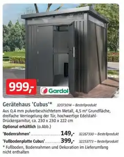 Bauhaus Gardol Gerätehaus 'Cubus' 'Bodenrahmen' Angebot