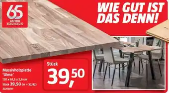 Bauhaus Massivholzplatte 'Ulme' Angebot