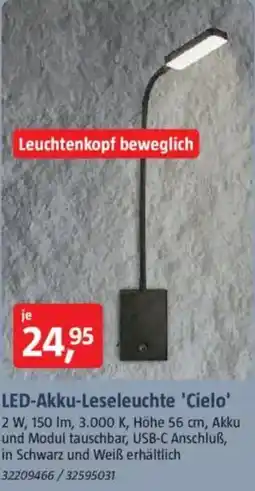 Bauhaus LED-Akku-Leseleuchte 'Cielo' Angebot