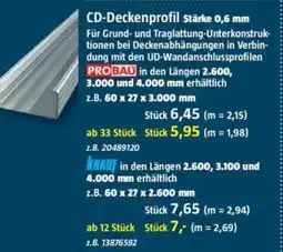 Bauhaus PROBAU CD-Deckenprofil Stärke 0,6 mm Angebot