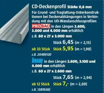 Bauhaus PROBAU CD-Deckenprofil Stärke 0,6 mm Angebot