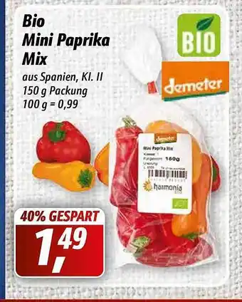 Simmel Bio Mini Paprika Mix 150g Angebot