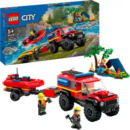 Netto Marken-Discount LEGO Konstruktionsspielzeug City Feuerwehrgeländewagen mit Rettungsboot Angebot