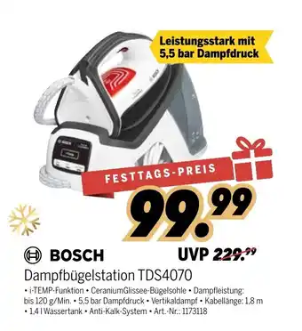 MEDIMAX Bosch Dampfbügelstation TDS4070 Angebot