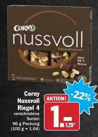 dodenhof Corny Nussvoll Riegel 4, 96g Angebot