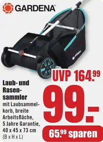 B1 Discount Baumarkt GARDENA Laub und Rasensammler Angebot