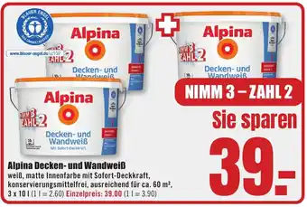 B1 Discount Baumarkt Alpina Decken- und Wandweiß Angebot