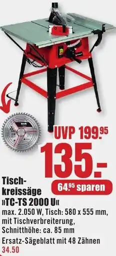B1 Discount Baumarkt Einhell Tischkreissäge TC-TS 2000 U Angebot