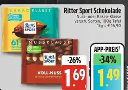 Edeka Ritter sport schokolade nuss-klasse Angebot